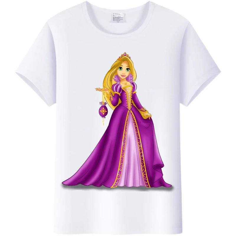 Blusa da Donna Cartone Animato Disney Kawaii Principessa Rapunzel T-shirt Estive Y2k Harajuku Coreane Abbigliamento Oversize Camicie da Ragazza