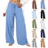 Women's Color Elastic Waist Pockets Loose Casual Pants Trousers for Everyday Wear