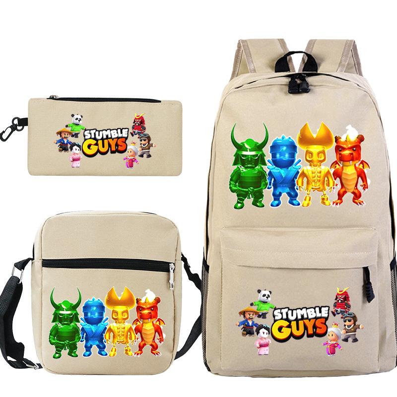 Game Merchandise Printed Children'S Schoolbag Set Teen Backpack Three-Piece Set