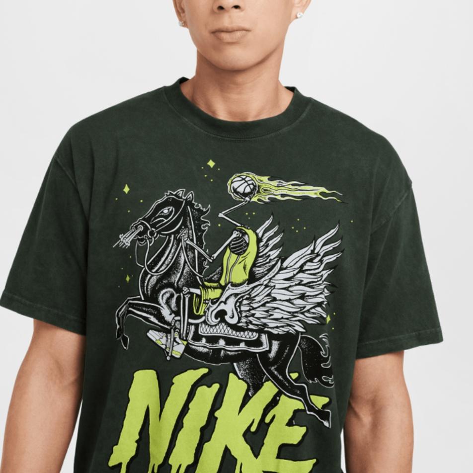 Nike Max90 Cotton Loose Fit Crew Neck Pullover Basketball Short Sleeve T-Shirt Men Tops Redwood HF6199-355