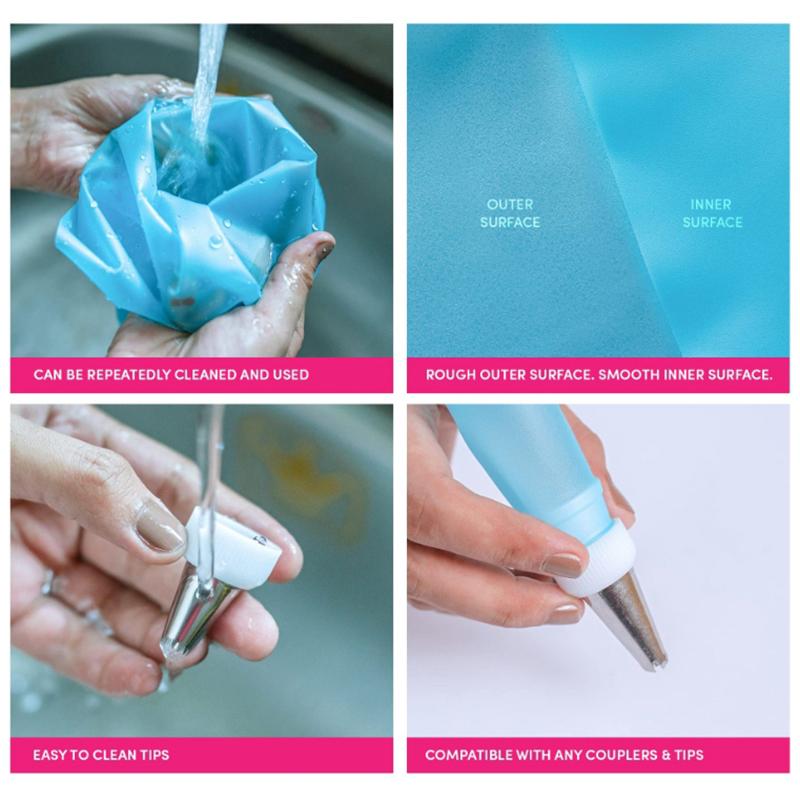 14/20 ks Sada zdobicích špiček pro zdobení krémem a polevou, DIY čokoládový krém, cukrářské potřeby na pečení, zdobení dortů, opakovaně použitelné cukrářské sáčky