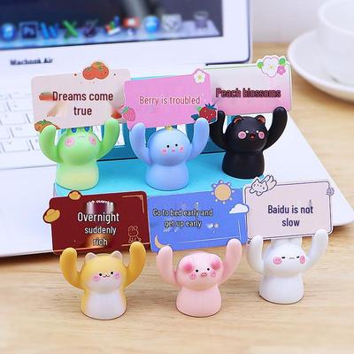 Fortune Guardian Cute Sign Holder: Office & Car Decoration Ornament