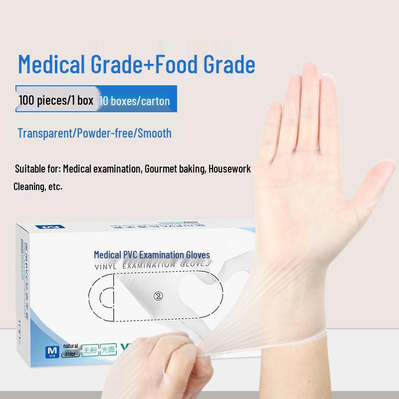 Powder-Free PVC Disposable Medical Gloves - Latex-Free for Food and Doctor Use Small