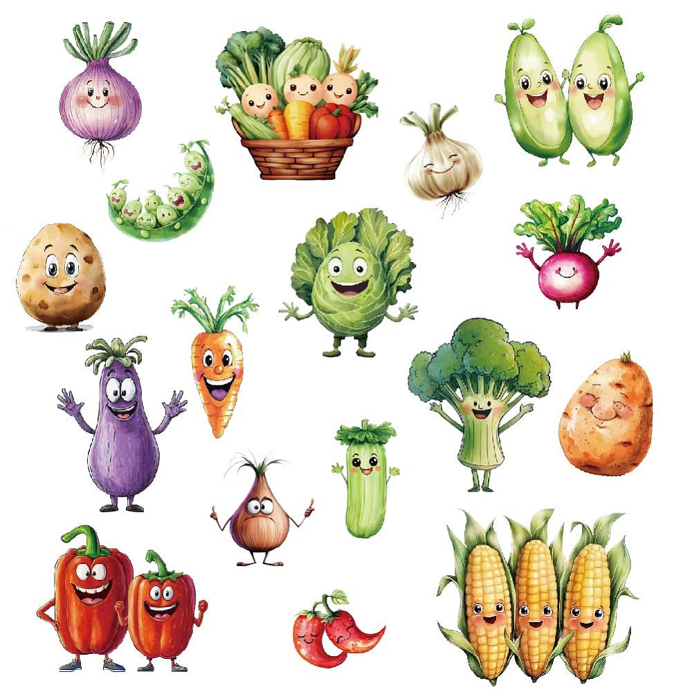 1set PVC Wall Stickers Wall Decoration Vegetables 300x900mm 2pcs/set