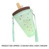 Kids Water Bottle with Straw Adjustable Strap PC Leakproof Reusable Toddler Cup for School Sport Travel Green Kiwi