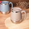 Sophisticated 500ML Insulated Coffee Mug Double-Wall Durable Sealed Water Cup with Handle Clear Lid Vacuum Thermal Cup Home Use