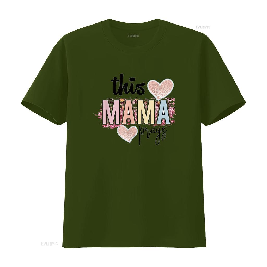 This Mama Prays T Shirt Christian Mommy Faith Mother s Day White vintage Washed Comfortable designer clothes Unisex Casual