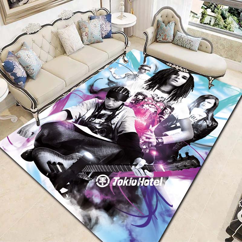 

Tokio Hotel Rock Band Bill Kaulitz Carpet Rug for Home Living Room Bedroom Sofa Doormat Decor,kids Area Rug Non-slip Floor Mat 40x60cm