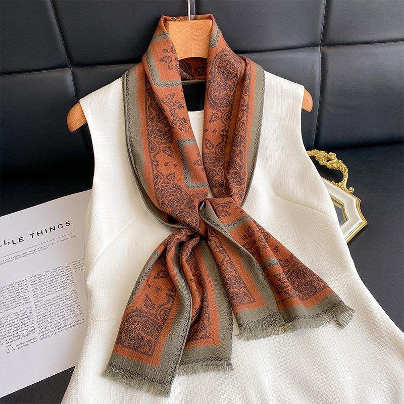 2026 spring women s mulberry silk cashmere silk scarf temperament light luxury cashmere shawl streamer travel thin blended shawl 26*135