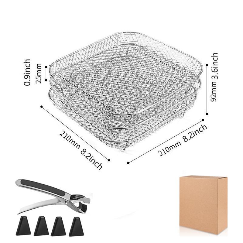 

5шт. Нержавеющая сталь трехслойные штабелируемые стойки для фритюрницы многоцелевые аксессуары для фритюрницы для духовки пресс-варки совместимы