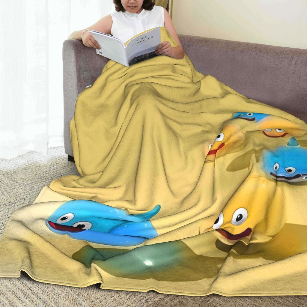 D-Dragon Quest Slime Blanket Soft Warm Fashion Plush Throw Blanket For Kids Adult Home Decor Flannel Bedspread Bed Cover