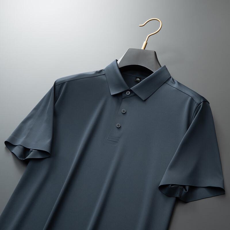 Men's Plus Size Cooling Mulberry Silk Blend Polo Shirt