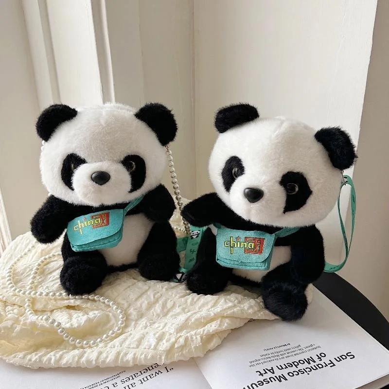Cute Backpack Panda Plush Toy Small Backpack Chinese Panda Souvenir Children's Crossbody Bag Shoulder Bag