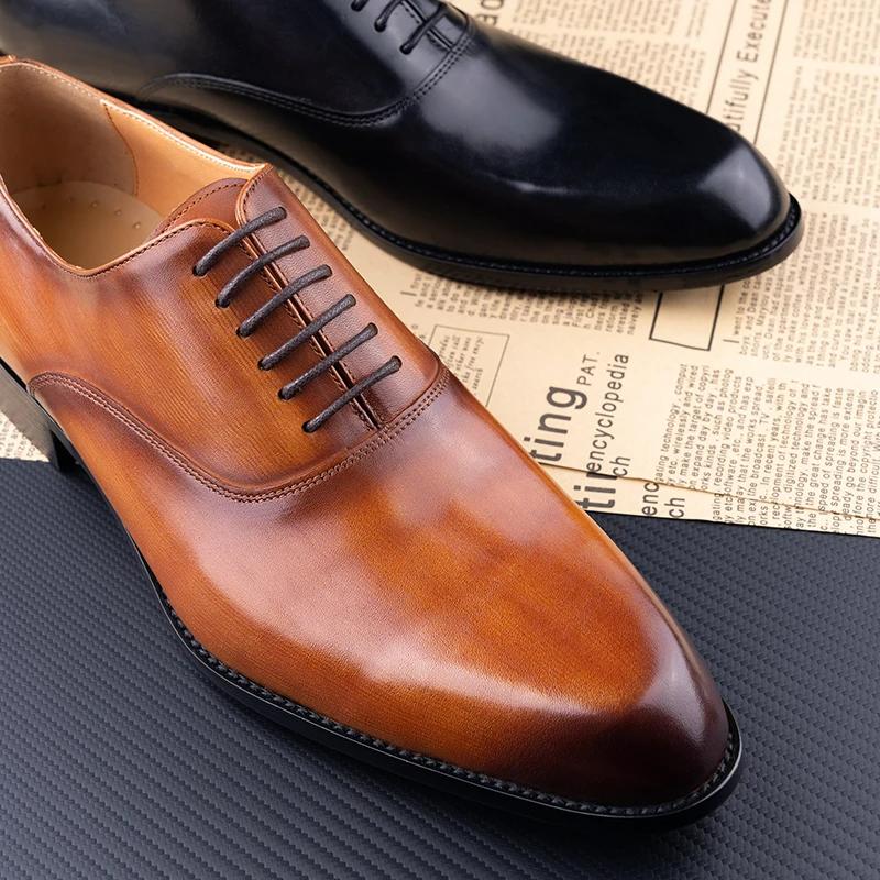 Fashion Elegant Men Leather Dress Shoe Sapato Social Masculino Party Office Suit Matches Comfortable Handcrafted Business Man's Footwear