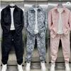 Men Relief Jacquard Shirt Jacket Two-piece Pants Set Trendy Brand High-end Casual Sports Suit
