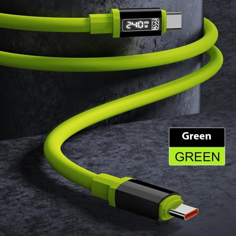 240W 1.5M Fast Charging Usb Type-C To Type-C Cable With Real-Time Power Display For Mobile Phone Fast Charging Cable