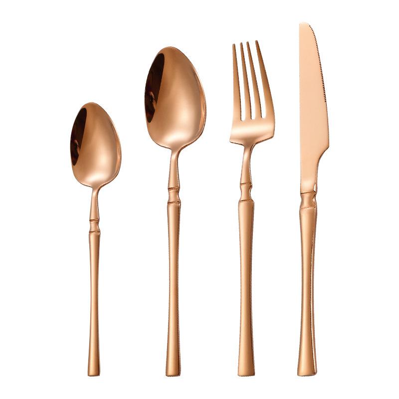 24pcs Dinnerware Set Stainless Steel Cutlery Set Knife Fork Tea Spoon Dinner Set Kitchen Silverware Set for 6