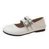 Ballet shallow mouth single shoes women's 2025 new model with skirt flat shoes French temperament Mary Jane women's shoes small leather shoes