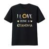 Womens I Love Being A Grandma Sunflower T Shirt Black 2XL Vintage Washed Breathable Homme Fashion Comfortable Designer Clothes