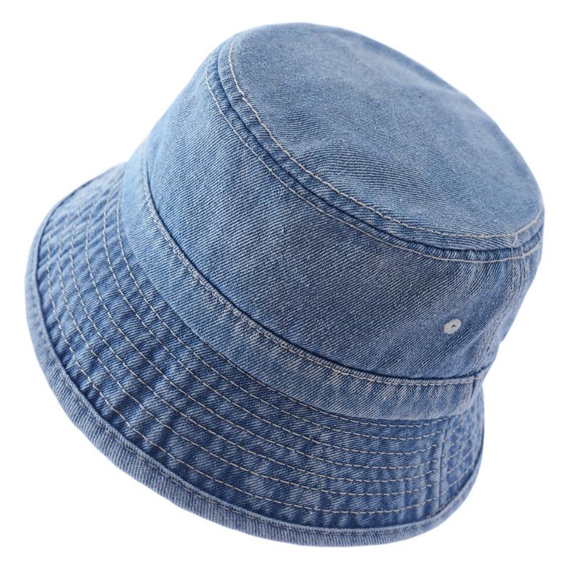 Denim Eimerhut, gewaschener und distressed Denim Hut, Outdoor Sonnenschutz Basin Hat für Männer und Frauen