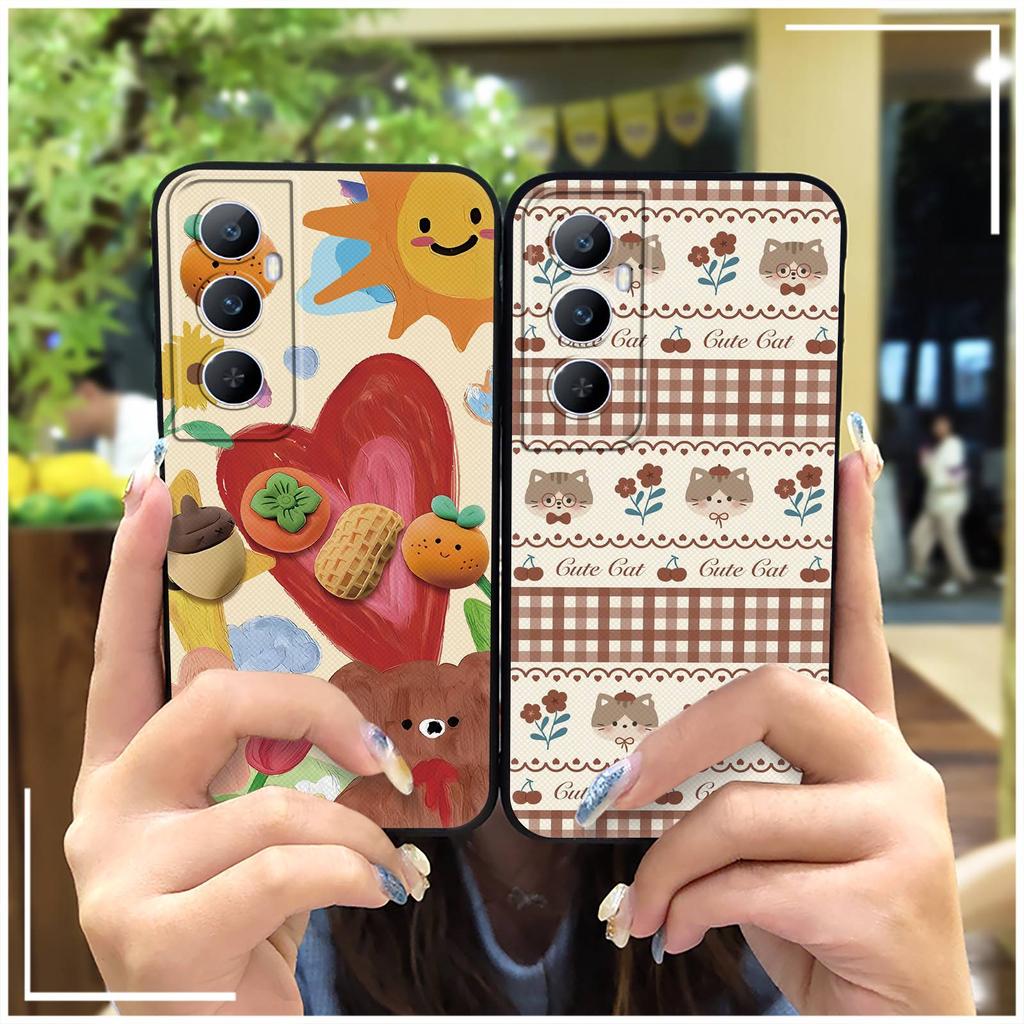 Protective Durable Phone Case For Realme C65 Fashion Design Cute Animals Cartoon Anti-dust Dirt-resistant Soft case TPU