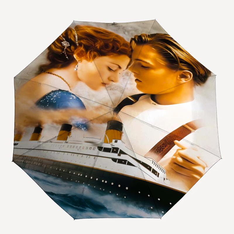 1pc Titanic1 Umbrella, Sun Protection, And UV Shielding. It Has Eight Sturdy Ribs for Outdoor Use And Perfect Gift
