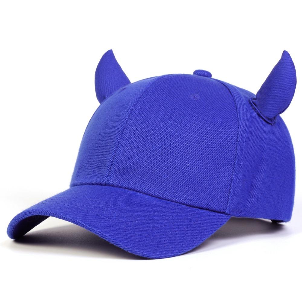 

Adjustable Bull Horn Baseball Caps Cute Cow Horn Hip-hop Hats Fashion Sun Hat Outdoor синій
