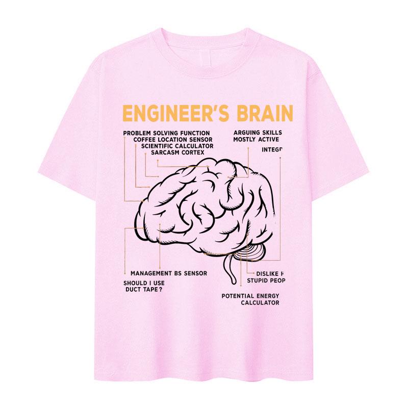 Hot Sale Clothing Funny Engineers Brain Graphics Fashion TShirts Men Cotton Aesthetic Short Sleeve Tee Oversized Comfort Tshrit