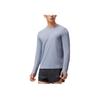 Saucony Logo Moisture-Wicking Quick-Dry Breathable Knitted Long Sleeve T-Shirt Men tops Light-Mist-Gray SC2249047B-GR61