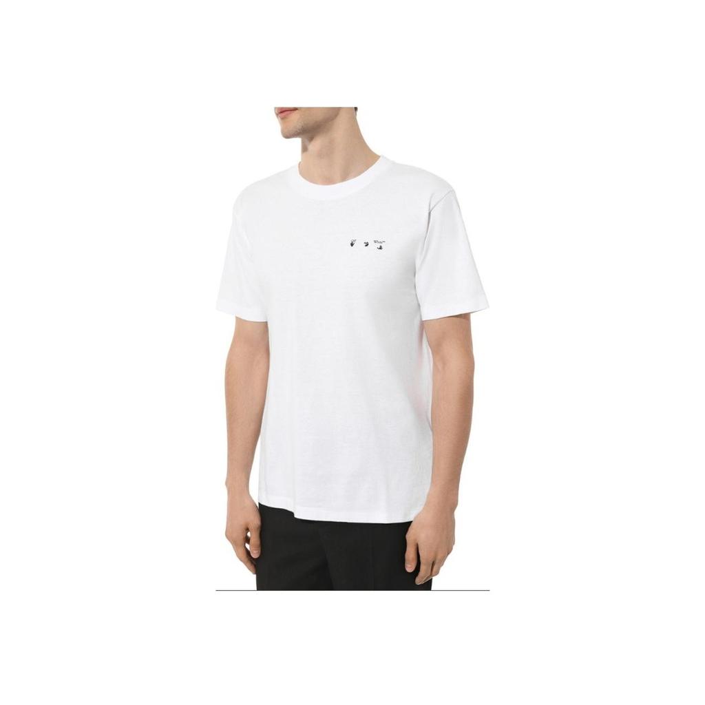 Off-White Футболка Caravaggio Paint Slim, белые/черные мужские топы OMAA027C99JER0050110