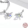 Bamoer 925 Silver Rainbow Unicorn Bead Crystal Heart Cat bee Butterfly Dolphin Charms Fit Bracelet DIY Necklace Jewelry