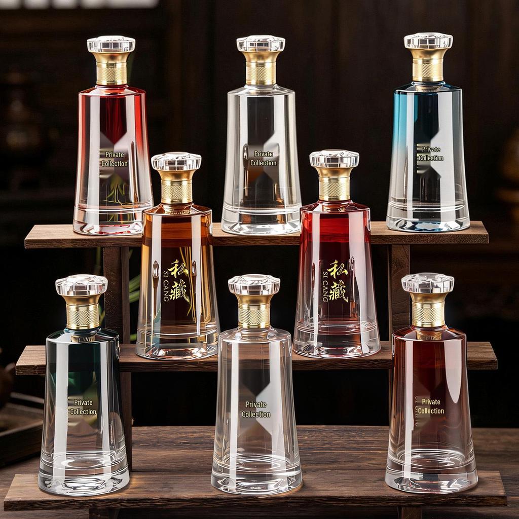 500ml Original Pulp Glass Baijiu Bottle Set - Thickened, Sealed, Empty for Collection