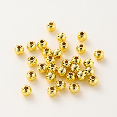 20-100 Stück 2/2,5/3/4/6/8 mm 14K/Vergoldetes Messing Runde Kugeln Perlen Abstandshalter Perlen für DIY Schmuckherstellung Zubehör