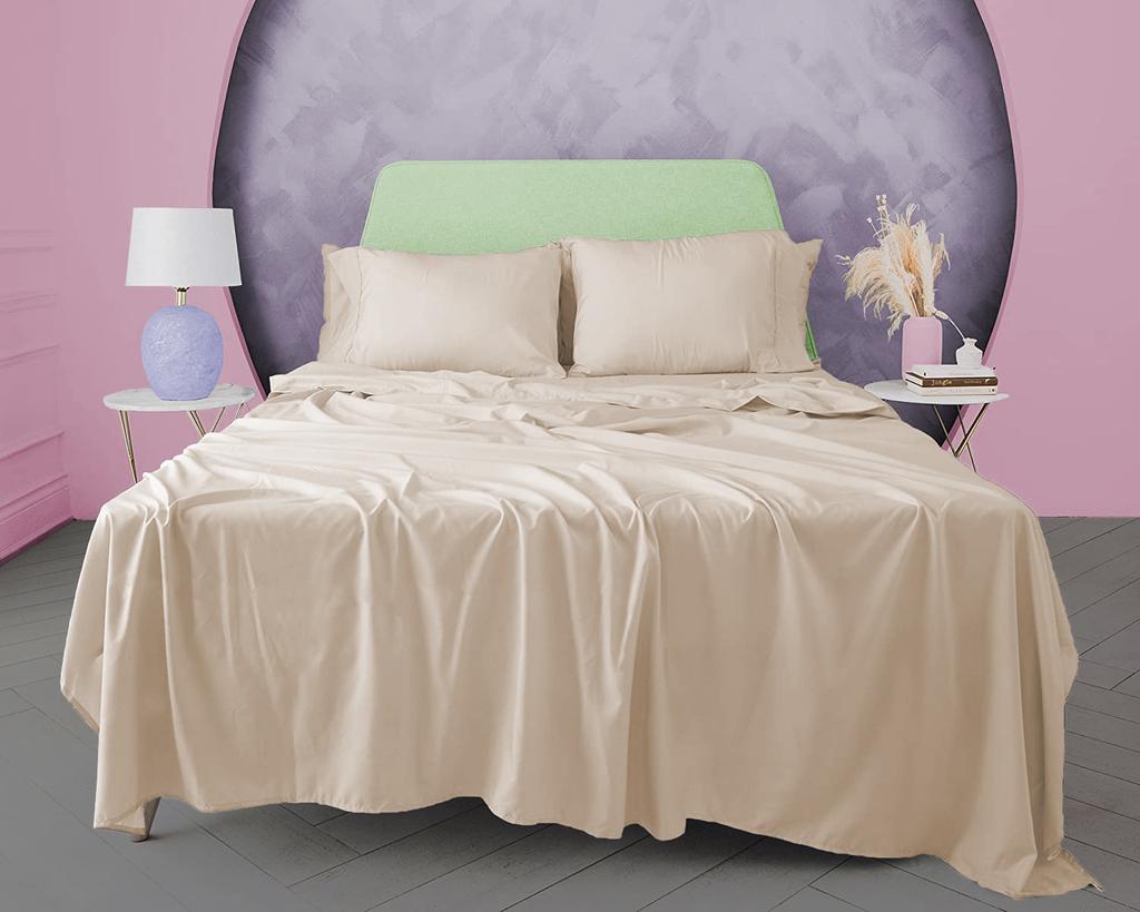 3dílná sada jednobarevných prostěradel ze 100% egyptské bavlny, 600TC - obsahuje 1 prostěradlo a 2 polštáře, různé velikosti a barvy