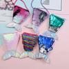 Monedero Niñas Bolso Cruzado de Lentejuelas Cola de Pez Cartera de Dibujos Animados para Niños Estudiantes