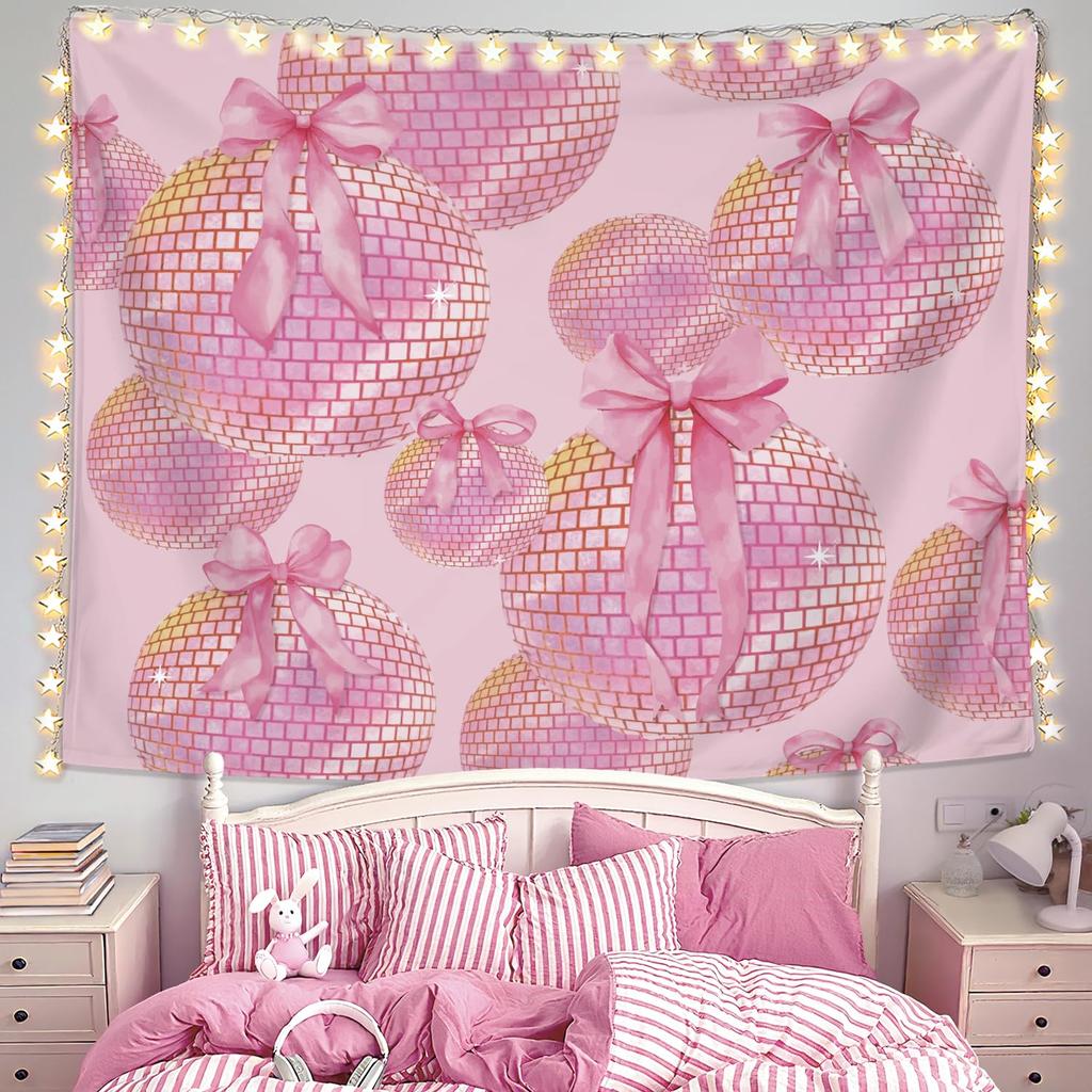 Preppy Pink Cloud Tapestry Wall Hanging, Preppy Room Decor, Pink Clouds Natural Landscape Aesthetic Wall Blanket Decor For Home