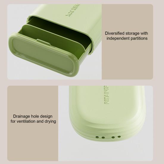 Travel Retainer Case Dental Brace Box with Compartments Portable Breathable Retainer Box