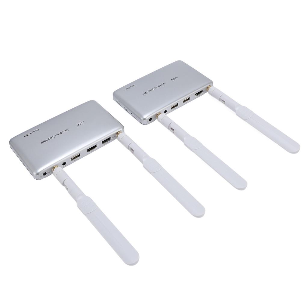 Wireless HD KVM Extender Over CAT6 200m Range 1080p with Loop Out 5.8G Double Antenna 2 USB Ports for Laptop Keyboard