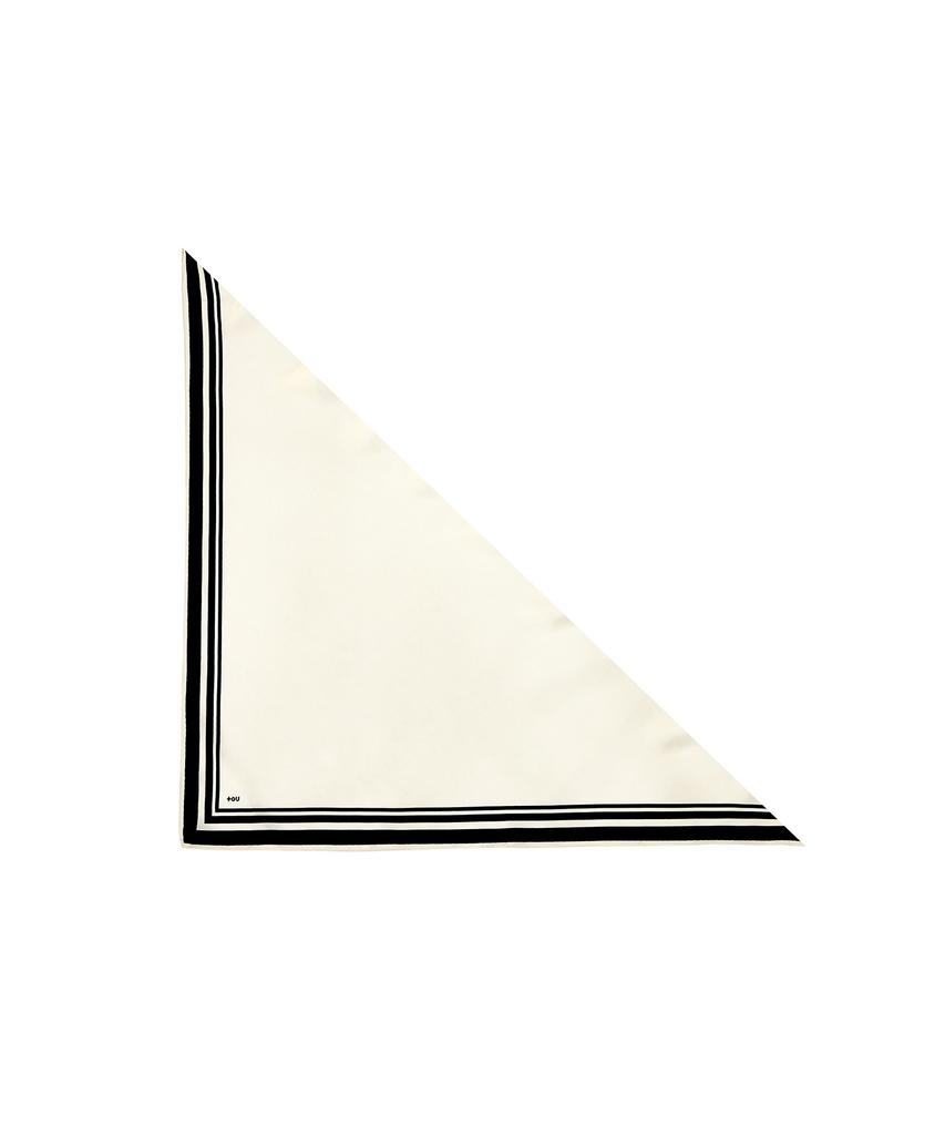 Tou [Set] Nc038 Solid Triangle Chiffon Silk Scarf & Scarfring