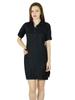 Bimba Women Short Black Mini Dress With Side Slit Soft Rayon Chic Clothing