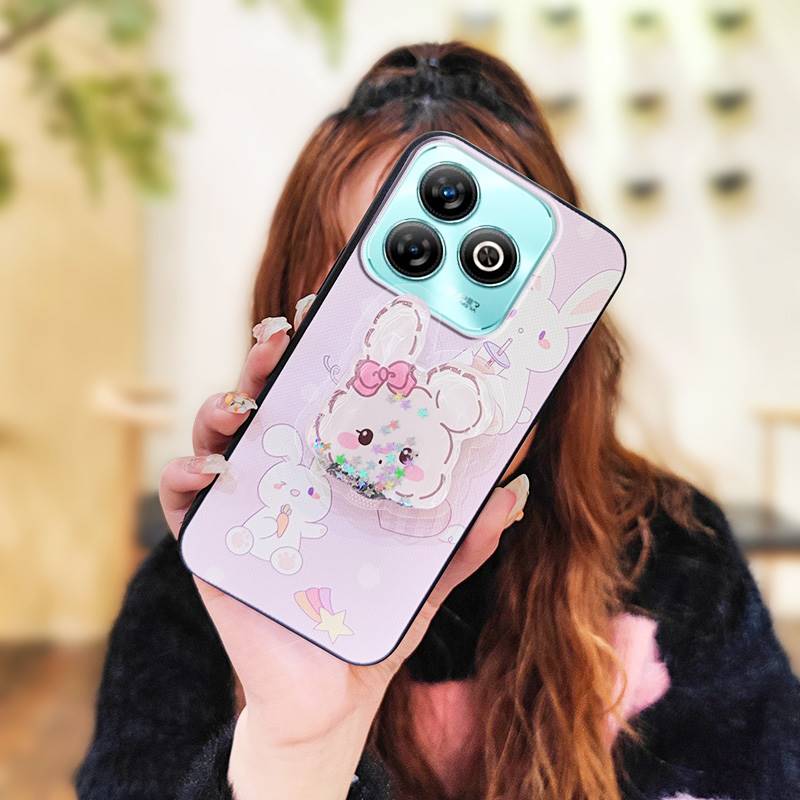 Husă Telefon TPU Design Modă Pentru ZTE Blade A75 4G/Z2359 Anti-șoc Durabil Silicon Suport Cartoon Sclipici Anti-praf