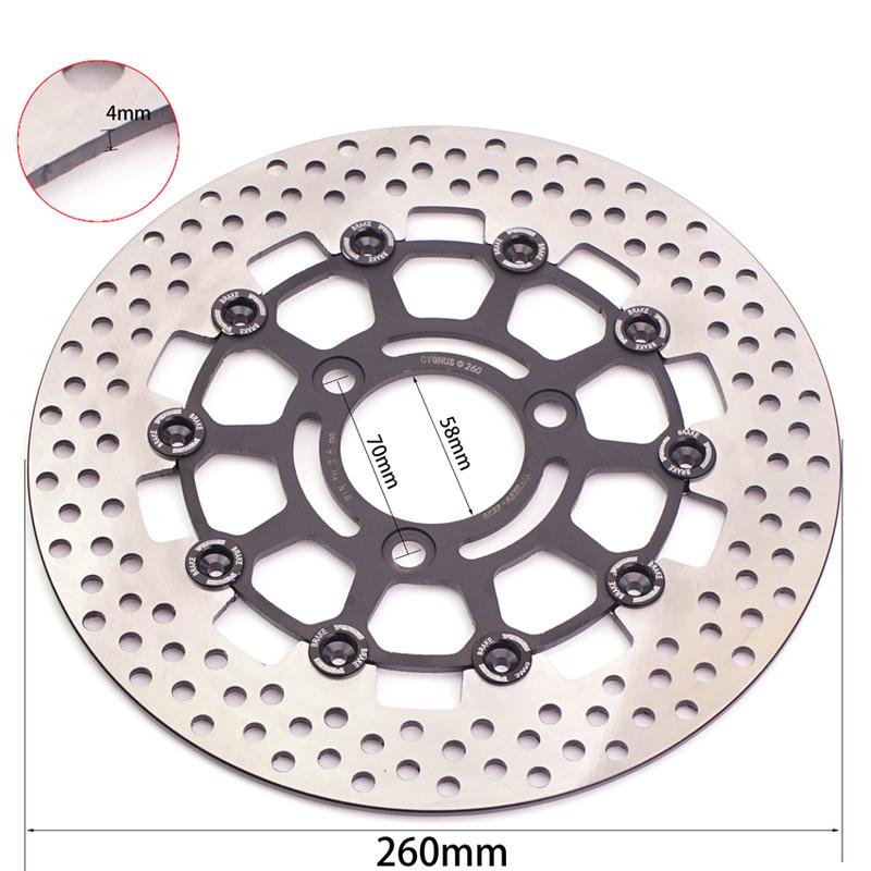 Brake Disc Rotor Motorcycle CNC Aluminum 260mm 3 Hole 5 Hole Pitching 70mm 59mm Floating Disc for Yamaha BWS WISP Motorbike
