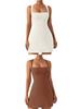 Strappy Solid Color Tight Dress