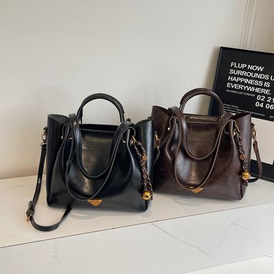 Sens premium rétro grande capacité navettage nouveau sac tote femme automne et hiver premium polyvalent portable épaule messager