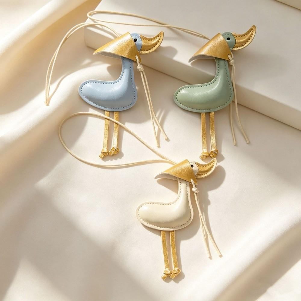 PU Bag Pendant Yellow Duck Cartoon Car Keyring Cute Duck Keychain Daily Use