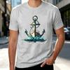 Vintage Ocean Anchor Vessel Print Tee Shirt Soft Breathable Cotton Unisex Short Sleeve 100 Cotton oversized t shirt