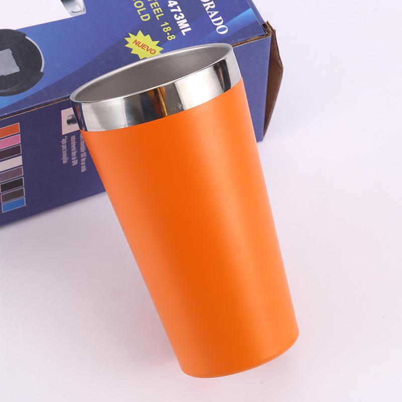 

16Oz Beer Cup 304 Stainless Steel Double-Layer Vacuum Color Spray Water Cup, Beautiful Coffee Cup 16oz оранжевый