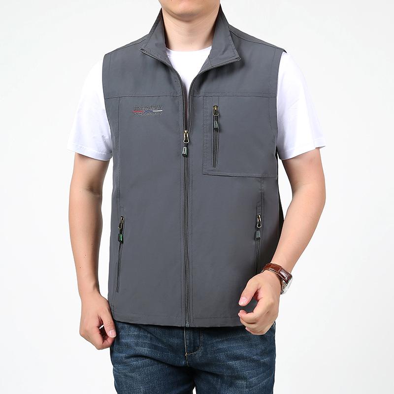 Men's Double-Sided Plush Thickened Vest, Stand-Up Collar for Outdoor, Custom Logo.