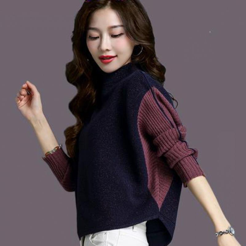 

Новый свитер женский свободный верхняя одежда модный ленивый стиль с пуговицами трикотажный свитер женский осень и зима бэтмен чёрный