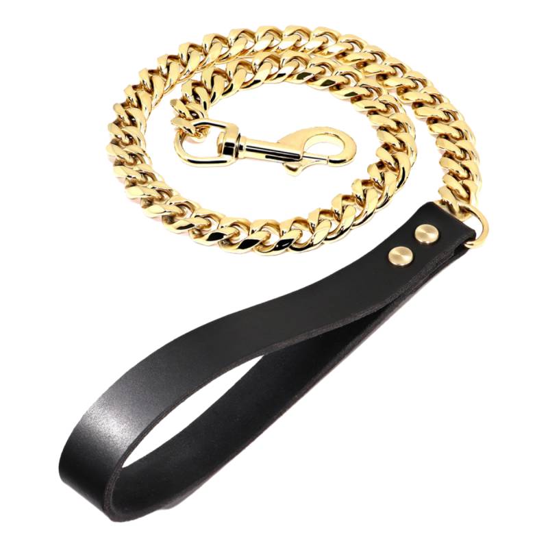 

Collar Pet Training Metal Dog Chain Collar Leash Traction Rope Stainless Belt Gold,60cm/23.62in